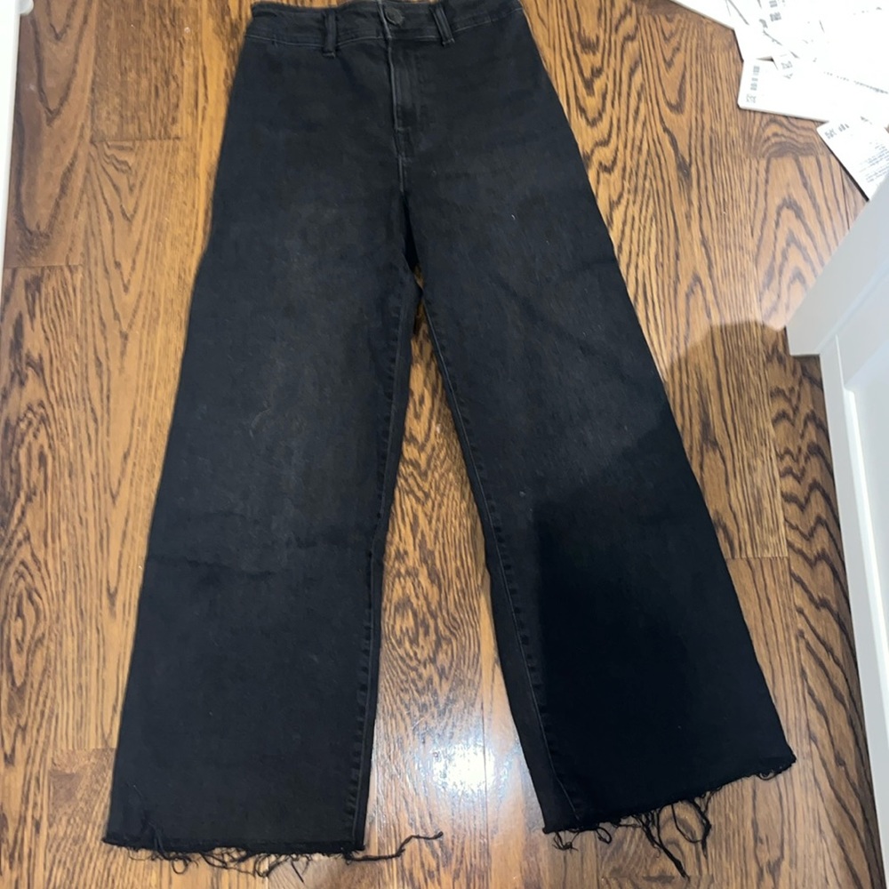 black zara wide leg girls jeans size 13-14